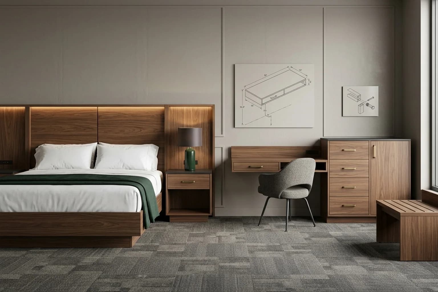 Guestroom casegood packages — hero view
