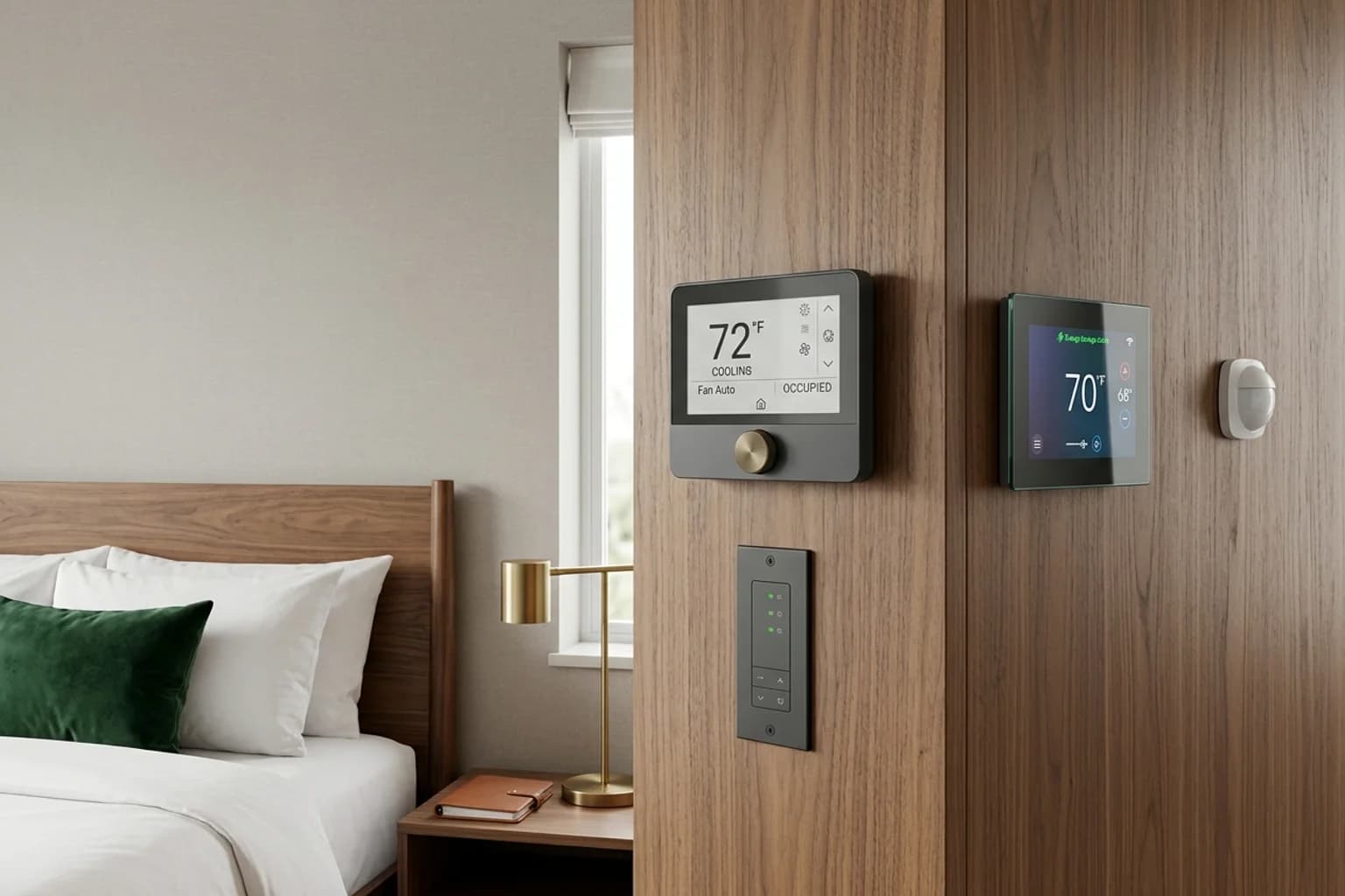 Hotel thermostats — hero view