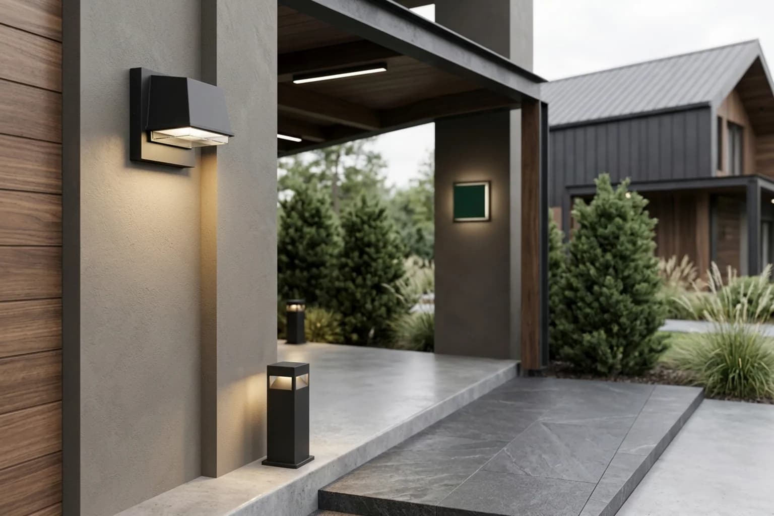 Exterior and site lighting — hero view